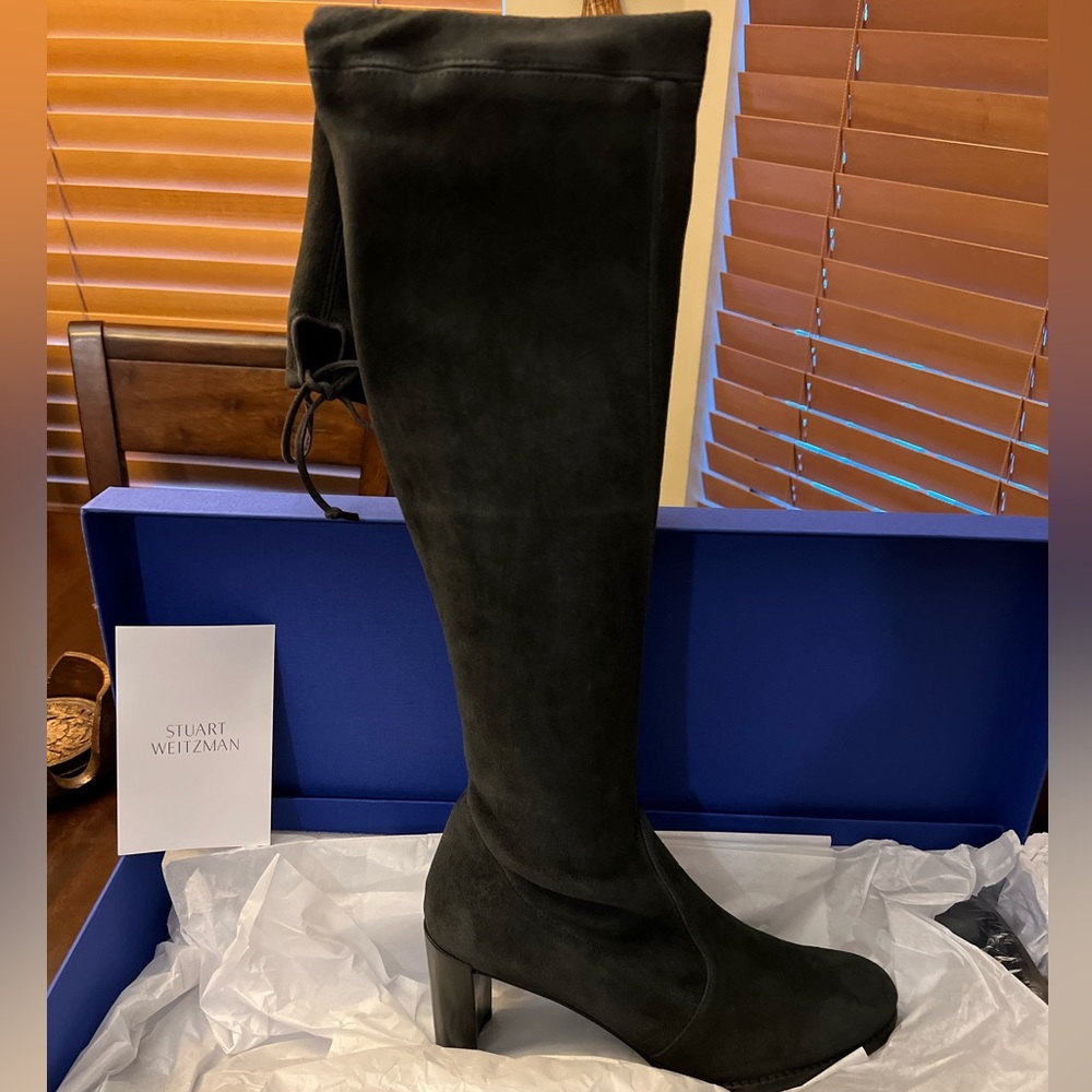 STUART WEITZMAN BRAND NEW Tipland Asphalt Tall Over the Knee Suede Boots